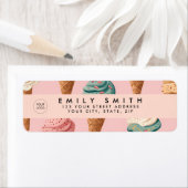 Gepersonaliseerde Retro Ice Cream Cone Pattern Etiket (Insitu)