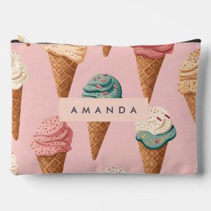 Gepersonaliseerde Retro Ice Cream Cone Pattern Etui