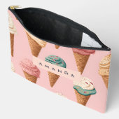Gepersonaliseerde Retro Ice Cream Cone Pattern Etui (Open)