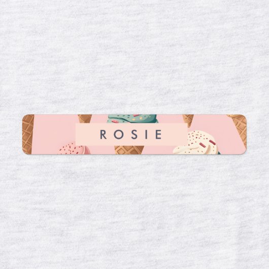 Gepersonaliseerde Retro Ice Cream Cone Pattern Labels (Design 2)