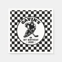 Gepersonaliseerde retro ijshockey verjaardagsfeest