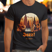 Gepersonaliseerde Retro Jazz stad T-shirt