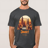Gepersonaliseerde Retro Jazz stad T-shirt