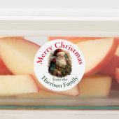 Gepersonaliseerde Retro kerstkerstwensen Labels (Aangebracht)