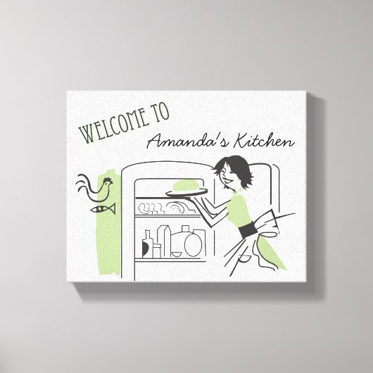 Gepersonaliseerde Retro keuken | Canvas Decor Afdruk (Voorkant)