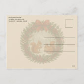 Gepersonaliseerde retro krans met Schattigee eekho Feestdagenkaart (Achterkant)