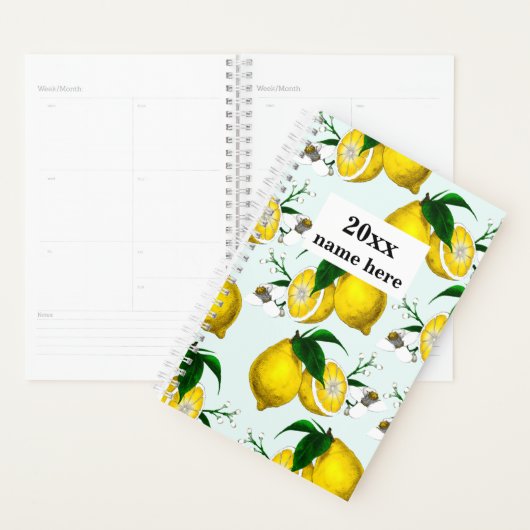 Gepersonaliseerde Retro Lemon Planner (Display)