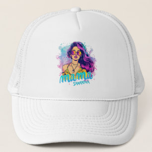 Gepersonaliseerde Retro Mama Pop Art (15) Trucker  Pet