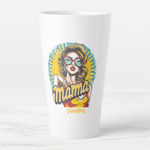 Gepersonaliseerde Retro Mama Pop Art (17) Latte Mo Mok
