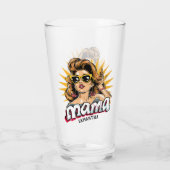 Gepersonaliseerde Retro Mama Pop Art 1 Glas (Achterkant)