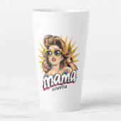 Gepersonaliseerde Retro Mama Pop Art 1 Latte Mok (Voorkant)