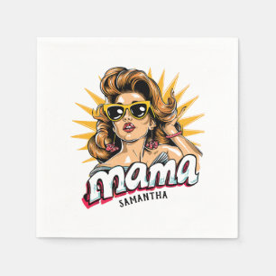 Gepersonaliseerde Retro Mama Pop Art 1 Servet