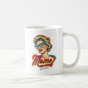 Gepersonaliseerde Retro Mama Pop Art 2 Koffiemok