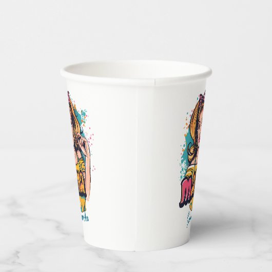 Gepersonaliseerde Retro Mama Pop Kunst (10) Papieren Bekers (Rechts)