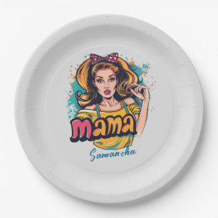 Gepersonaliseerde Retro Mama Pop Kunst (10) Papieren Bordje