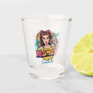 Gepersonaliseerde Retro Mama Pop Kunst (10) Shot Glas