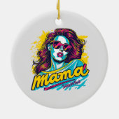 Gepersonaliseerde Retro Mama Pop Kunst (12) Keramisch Ornament (Achterkant)