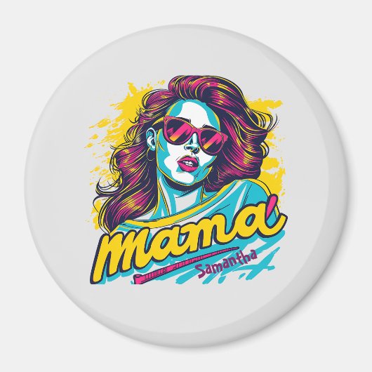 Gepersonaliseerde Retro Mama Pop Kunst (12) Magneet (Voorkant)