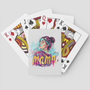 Gepersonaliseerde Retro Mama Pop Kunst (13) Pokerkaarten
