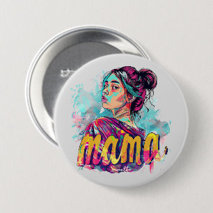 Gepersonaliseerde Retro Mama Pop Kunst (13) Ronde Button 7,6 Cm