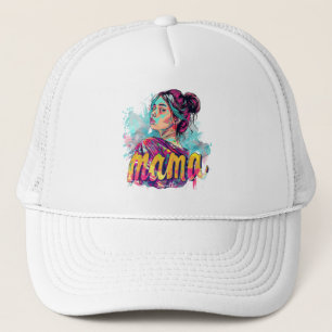 Gepersonaliseerde Retro Mama Pop Kunst (13) Trucker Pet