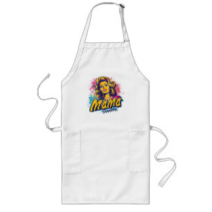 Gepersonaliseerde Retro Mama Pop Kunst (14) Lang Schort
