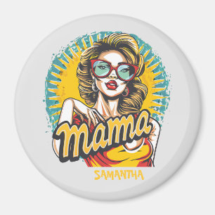 Gepersonaliseerde Retro Mama Pop Kunst (17) Magneet