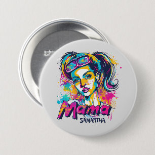 Gepersonaliseerde Retro Mama Pop Kunst (18) Ronde Button 7,6 Cm