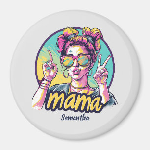 Gepersonaliseerde Retro Mama Pop Kunst (19) Magneet