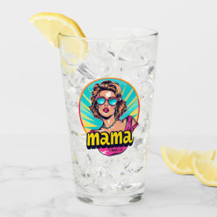 Gepersonaliseerde Retro Mama Pop Kunst (3) Glas