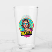 Gepersonaliseerde Retro Mama Pop Kunst (3) Glas (Voorkant)