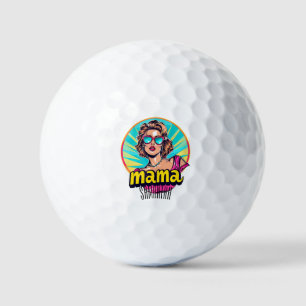 Gepersonaliseerde Retro Mama Pop Kunst (3) Golfballen
