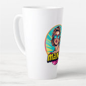 Gepersonaliseerde Retro Mama Pop Kunst (3) Latte Mok (Linkerhoek)