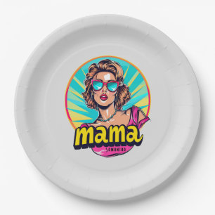 Gepersonaliseerde Retro Mama Pop Kunst (3) Papieren Bordje