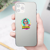 Gepersonaliseerde Retro Mama Pop Kunst (3) Sticker (Telefoon)