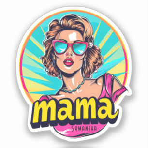 Gepersonaliseerde Retro Mama Pop Kunst (3) Sticker