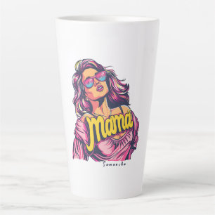 Gepersonaliseerde Retro Mama Pop Kunst (6) Latte Mok