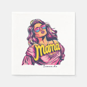 Gepersonaliseerde Retro Mama Pop Kunst (6) Servet