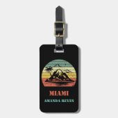 Gepersonaliseerde Retro Miami Bagagelabel (Voorkant verticaal)