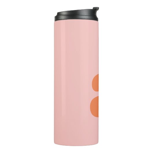 Gepersonaliseerde Retro Monogram Bruidsmeisje Roze Thermosbeker (Gedraaid links)
