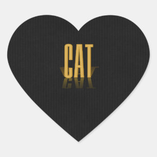 Gepersonaliseerde Retro Movie Poster Cat Gold Hart Sticker