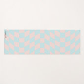 Gepersonaliseerde retro pastel golvend geruit yogamat (Voorkant (horizontaal))