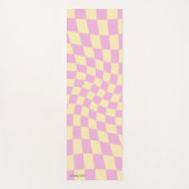 Gepersonaliseerde retro pastel verwrongen geruit yogamat (Voorkant)