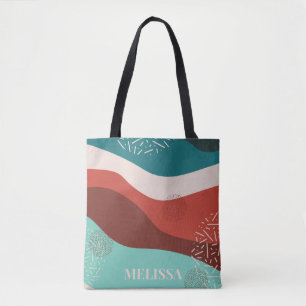 Gepersonaliseerde Retro Pattern Canvas tas