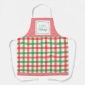 Gepersonaliseerde Retro Plaid Vrouwen Schort (Voorkant)