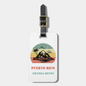 Gepersonaliseerde Retro Puerto Rico Bagagelabel (Voorkant verticaal)