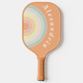 Gepersonaliseerde Retro Rainbow Pastel Pickleball Paddle (Achterkant)