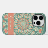 Gepersonaliseerde Retro Sage en Sand Mandala Case-Mate iPhone Case (Achterkant (horizontaal))