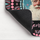 Gepersonaliseerde Retro Santa Pinkmas Floral Manda Muismat (Hoek)