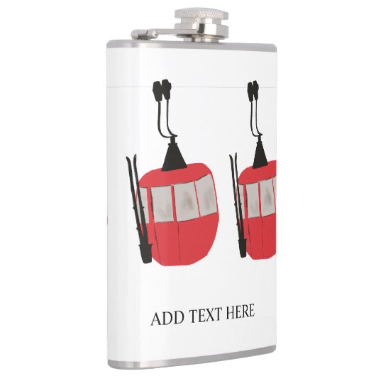 Gepersonaliseerde retro skilift skiën Sneeuwberg Heupfles (Rechts)